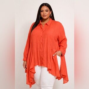 🆕 Ashley Stewart Vibrant Coral Blouse